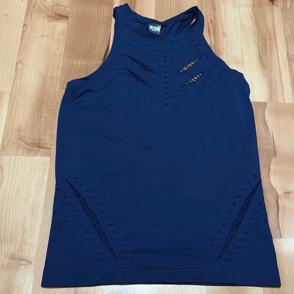 Victoria's Secret Blue Fitted Cut Out Tank Top